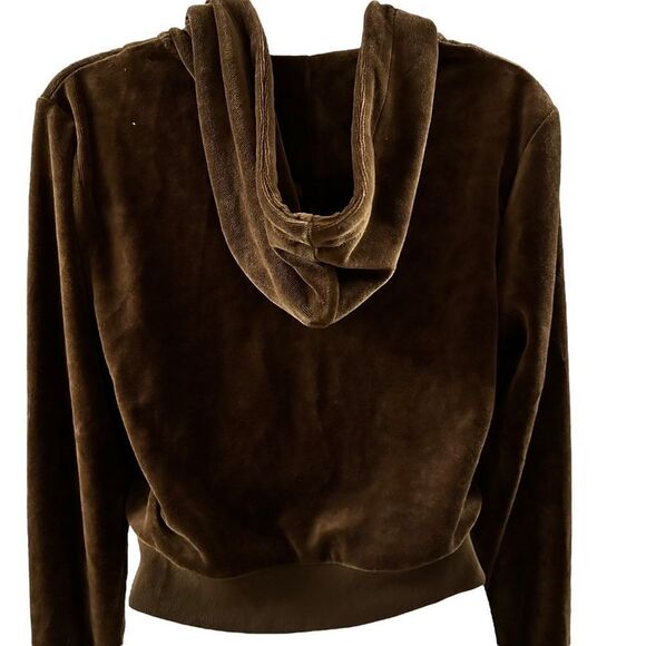 John Galt ~ NWT Brown Velour zipped hoodie ~ one size ~ please see measurements - Picture 4 of 10